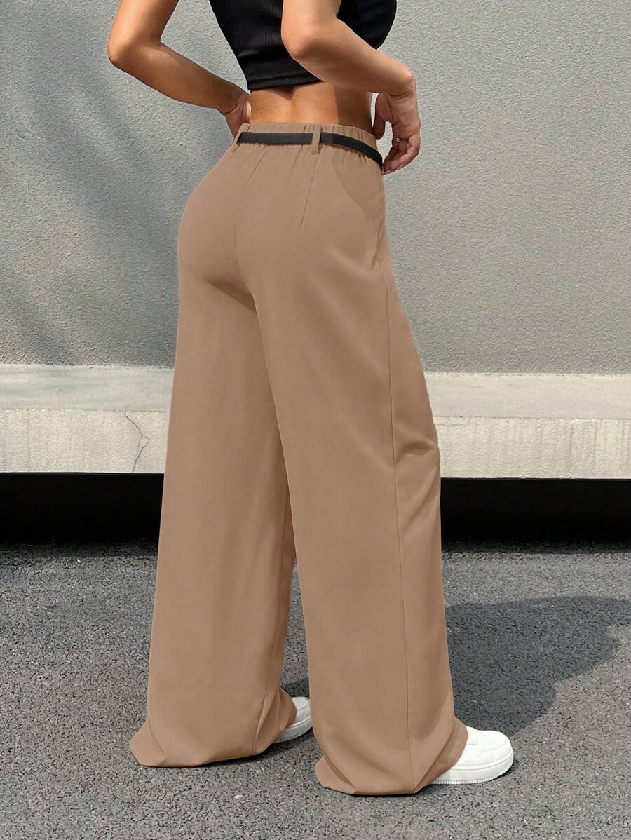 Kemerli Geniş Paça Günlük Pantolon Niebbla