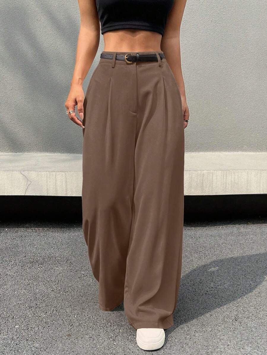 Kemerli Geniş Paça Günlük Pantolon Niebbla