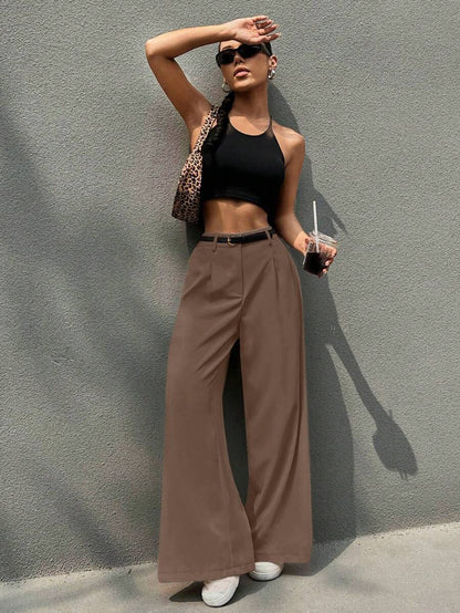 Kemerli Geniş Paça Günlük Pantolon Niebbla