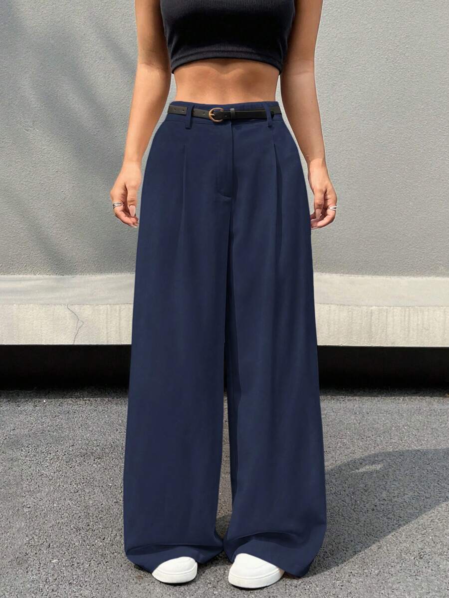 Kemerli Geniş Paça Günlük Pantolon Niebbla