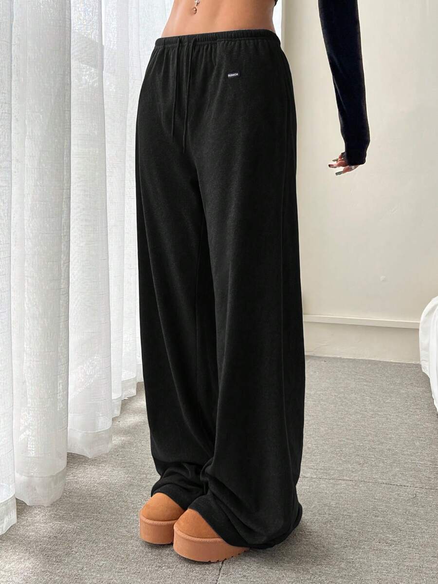 Polar Bağcıklı Bel Düz Paça Bol Pantolon Niebbla