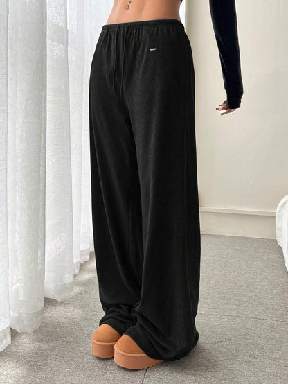 Polar Bağcıklı Bel Düz Paça Bol Pantolon Niebbla