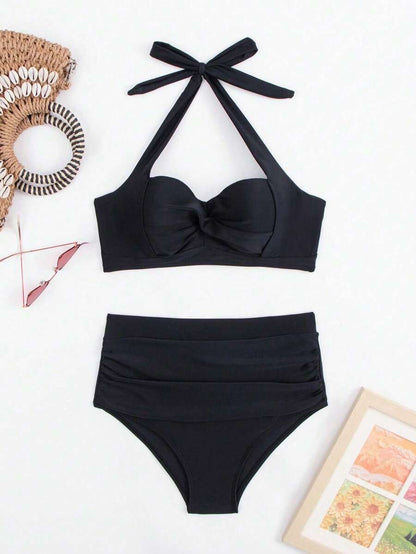 Sarmal Detaylı Sade Bikini Takımı Niebbla