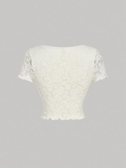 Bağcık Detaylı Romantik Crop Niebbla