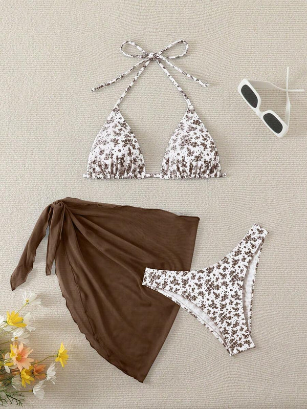 Çiçek Desenli Bikini Takım Niebbla