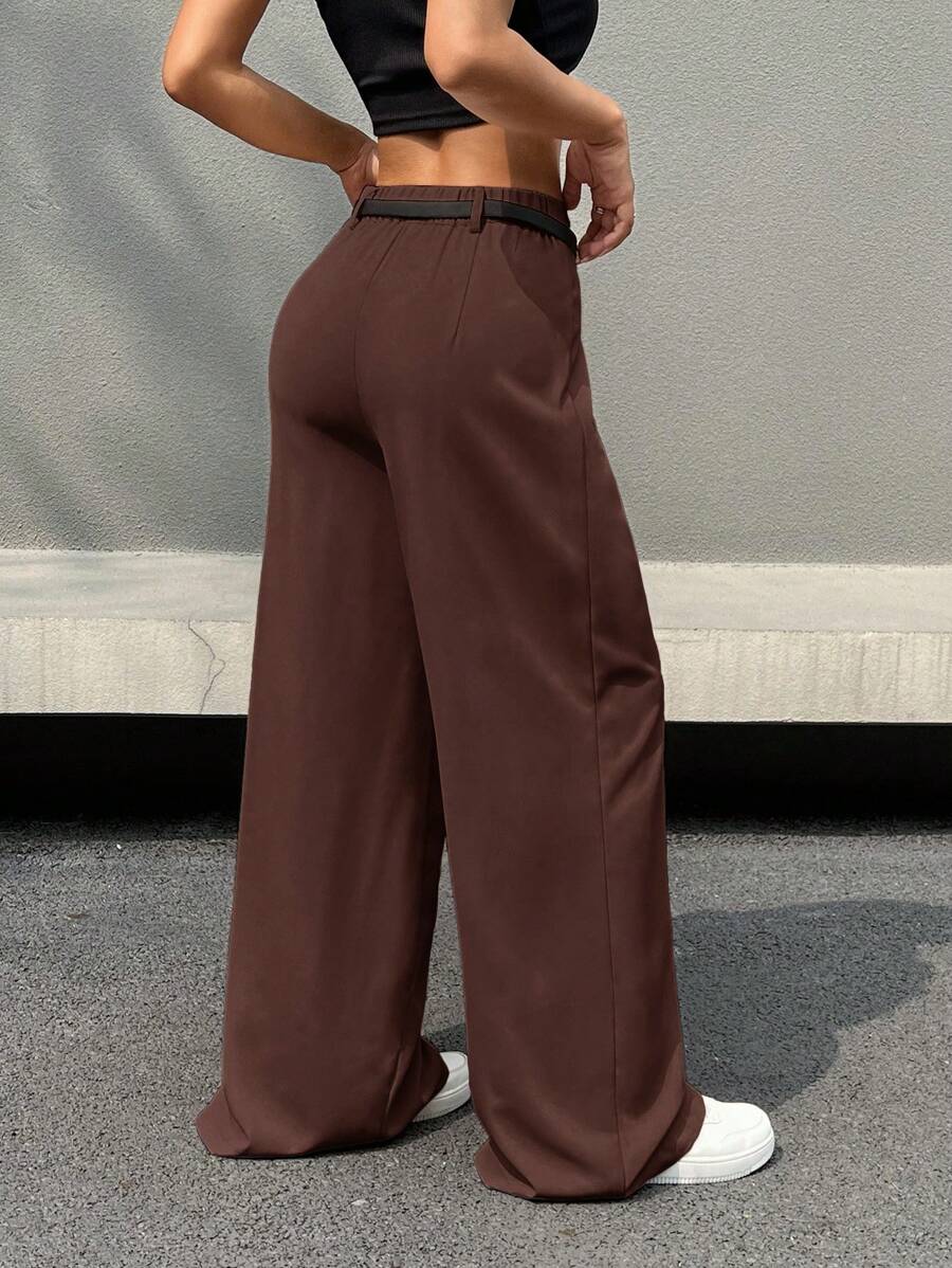 Kemerli Geniş Paça Günlük Pantolon Niebbla