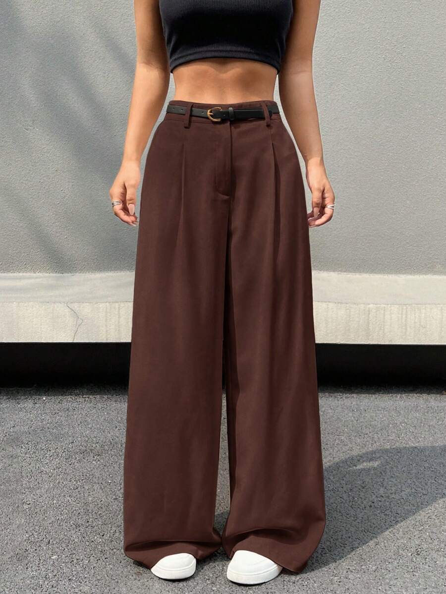 Kemerli Geniş Paça Günlük Pantolon Niebbla