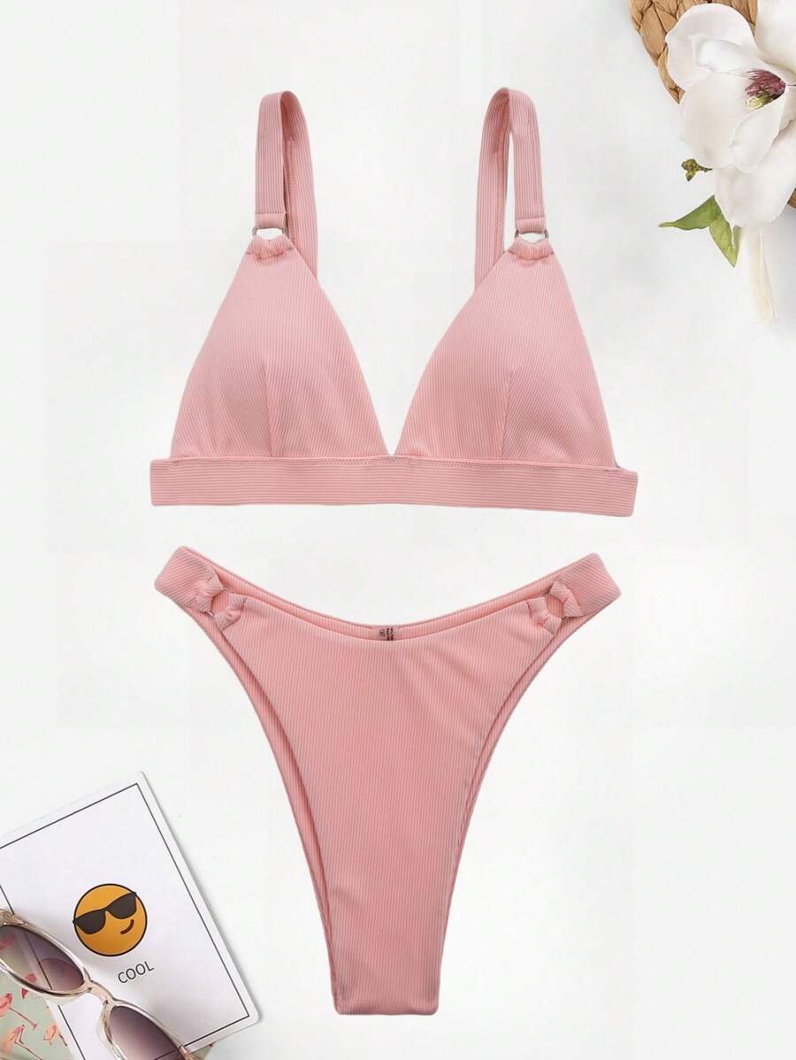 Halka Detaylı Sade Gündelik Bikini Takımı Niebbla