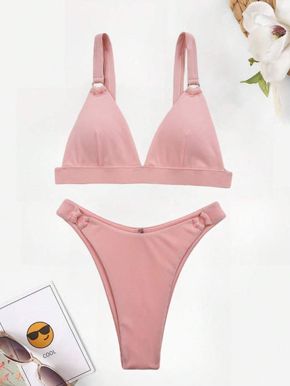Halka Detaylı Sade Gündelik Bikini Takımı Niebbla