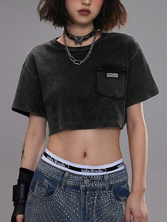 Vintage Görünümlü Kısa Crop Niebbla
