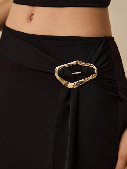 Metal Tokalı Fırfırlı Şık Etek Niebbla