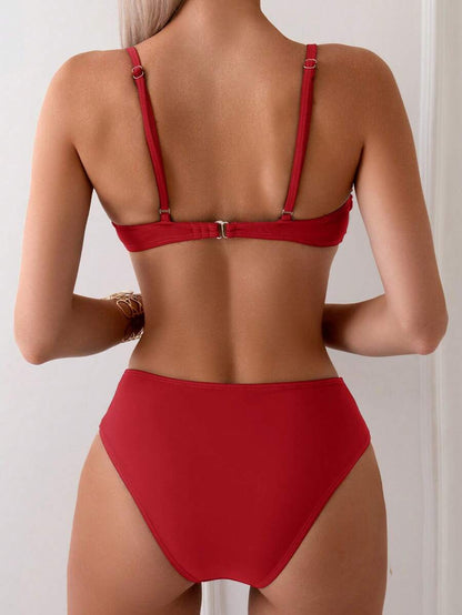 Halka Dantelli Sade Bikini Takımı Niebbla