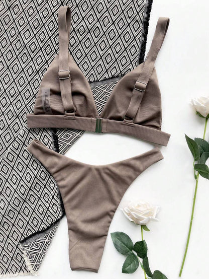 Halka Detaylı Sade Gündelik Bikini Takımı Niebbla