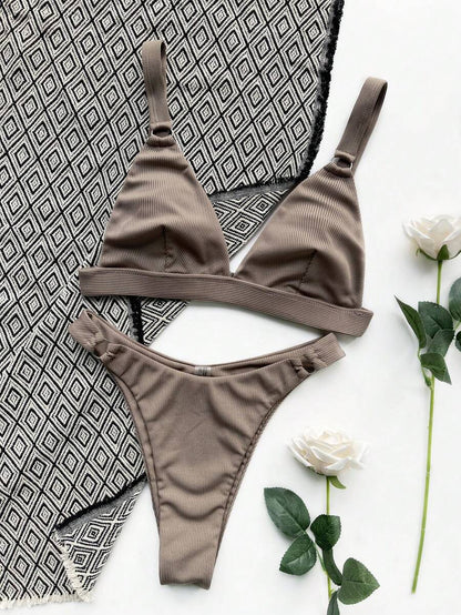 Halka Detaylı Sade Gündelik Bikini Takımı Niebbla