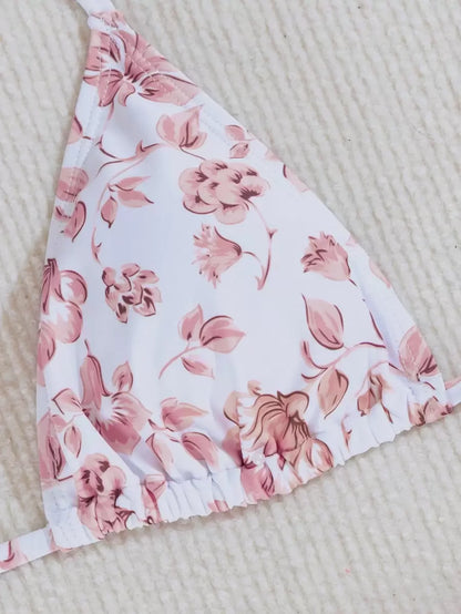 Düğüm Detaylı Çiçek Desenli Bikini Takımı Niebbla