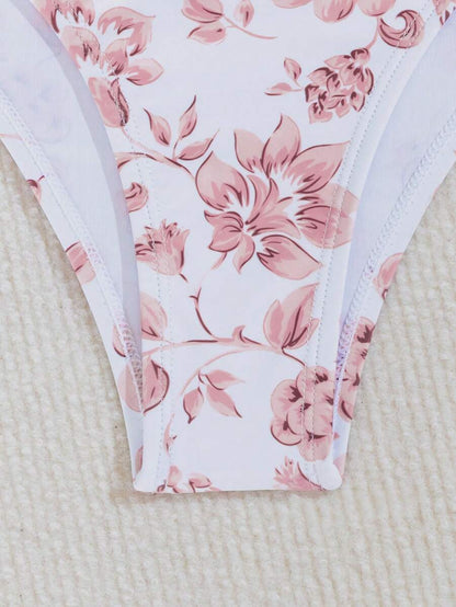 Düğüm Detaylı Çiçek Desenli Bikini Takımı Niebbla