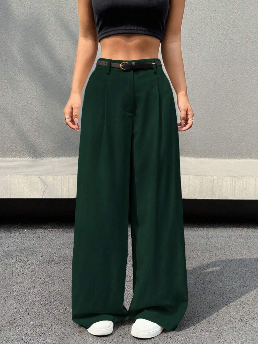Kemerli Geniş Paça Günlük Pantolon Niebbla