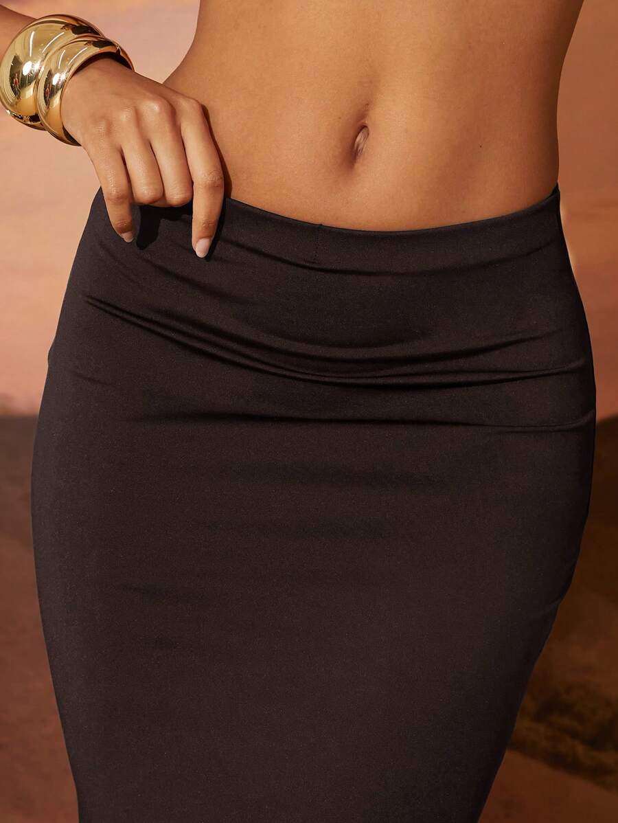 Yüksek Bel Düz Uzun Etek Niebbla