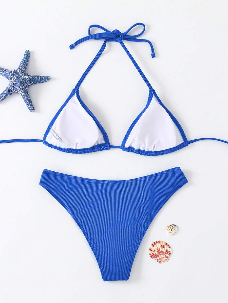Çiçek Desenli Halter Bağcıklı Bikini Takımı Niebbla