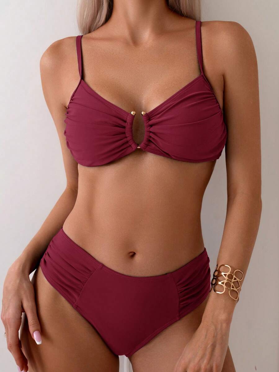 Halka Dantelli Sade Bikini Takımı Niebbla