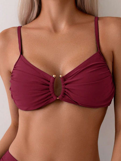 Halka Dantelli Sade Bikini Takımı Niebbla