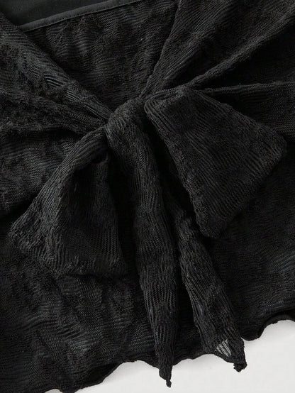 Bağcık Detaylı Romantik Crop Niebbla