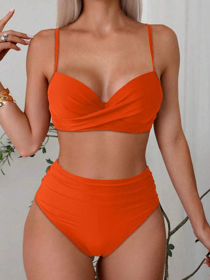 Askılı Yüksek Bel Balenli Bikini Takımı Niebbla