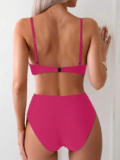 Askılı Yüksek Bel Balenli Bikini Takımı Niebbla