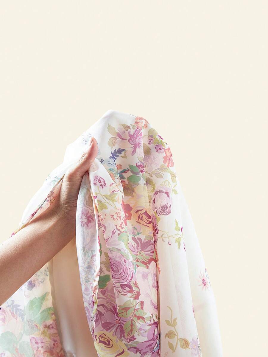 Çiçek Desenli Elastik Bel Günlük Etek Niebbla