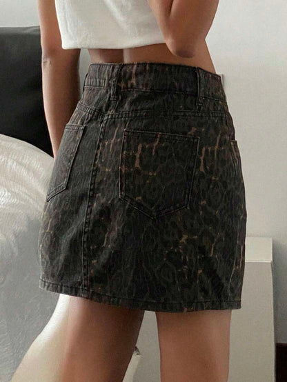 Doğal Dokulu Günlük Kot Etek Niebbla