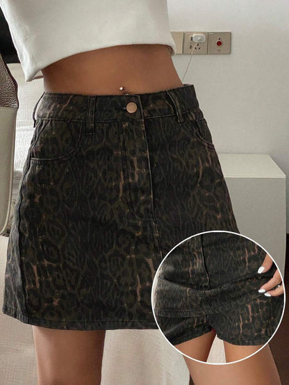 Doğal Dokulu Günlük Kot Etek Niebbla