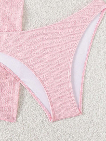 3 Parça Bikini Ve Düğümlü Mini Etek Takımı Niebbla