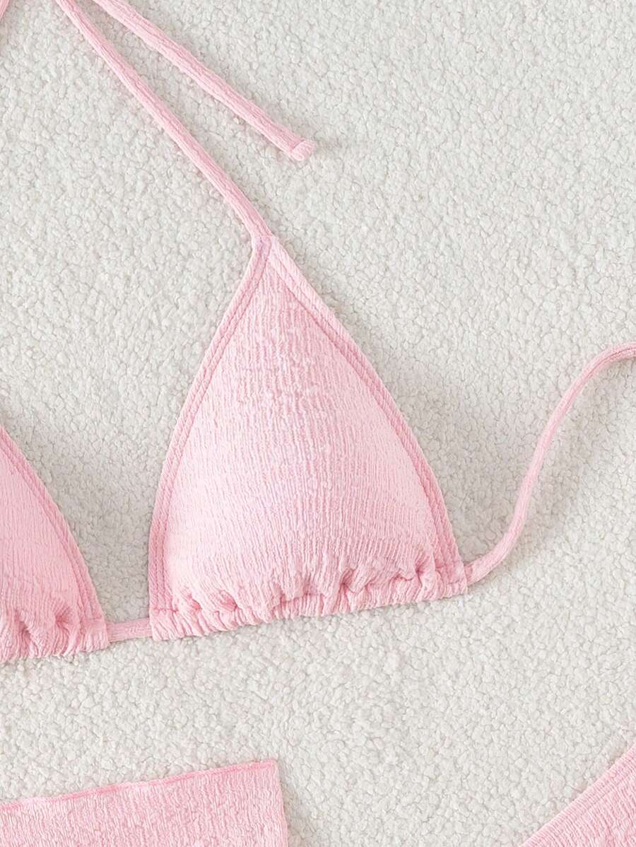 3 Parça Bikini Ve Düğümlü Mini Etek Takımı Niebbla