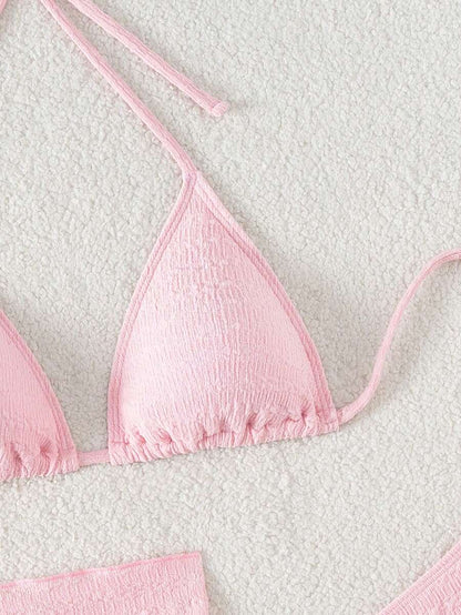 3 Parça Bikini Ve Düğümlü Mini Etek Takımı Niebbla
