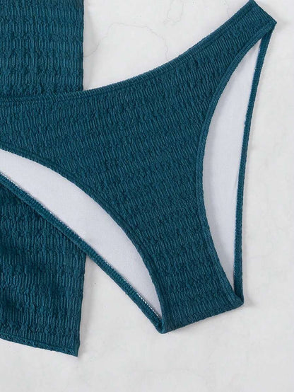 3 Parça Bikini Ve Düğümlü Mini Etek Takımı Niebbla