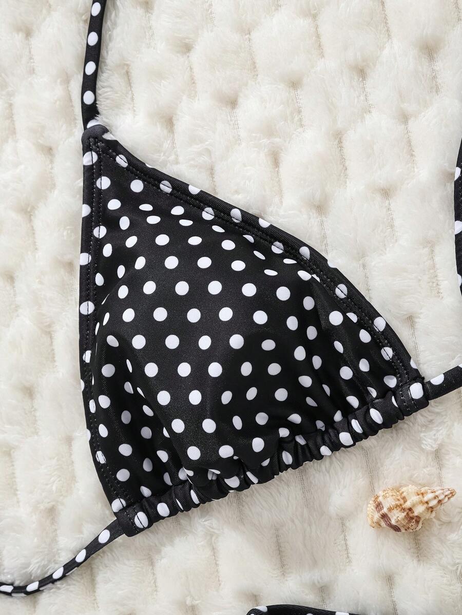 Çiçek Desenli Halter Bağcıklı Bikini Takımı Niebbla