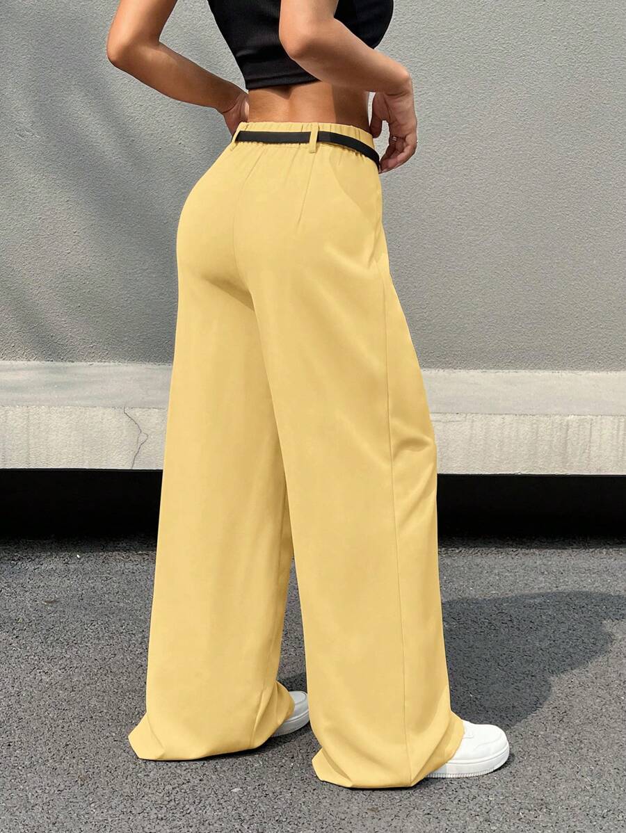 Kemerli Geniş Paça Günlük Pantolon Niebbla