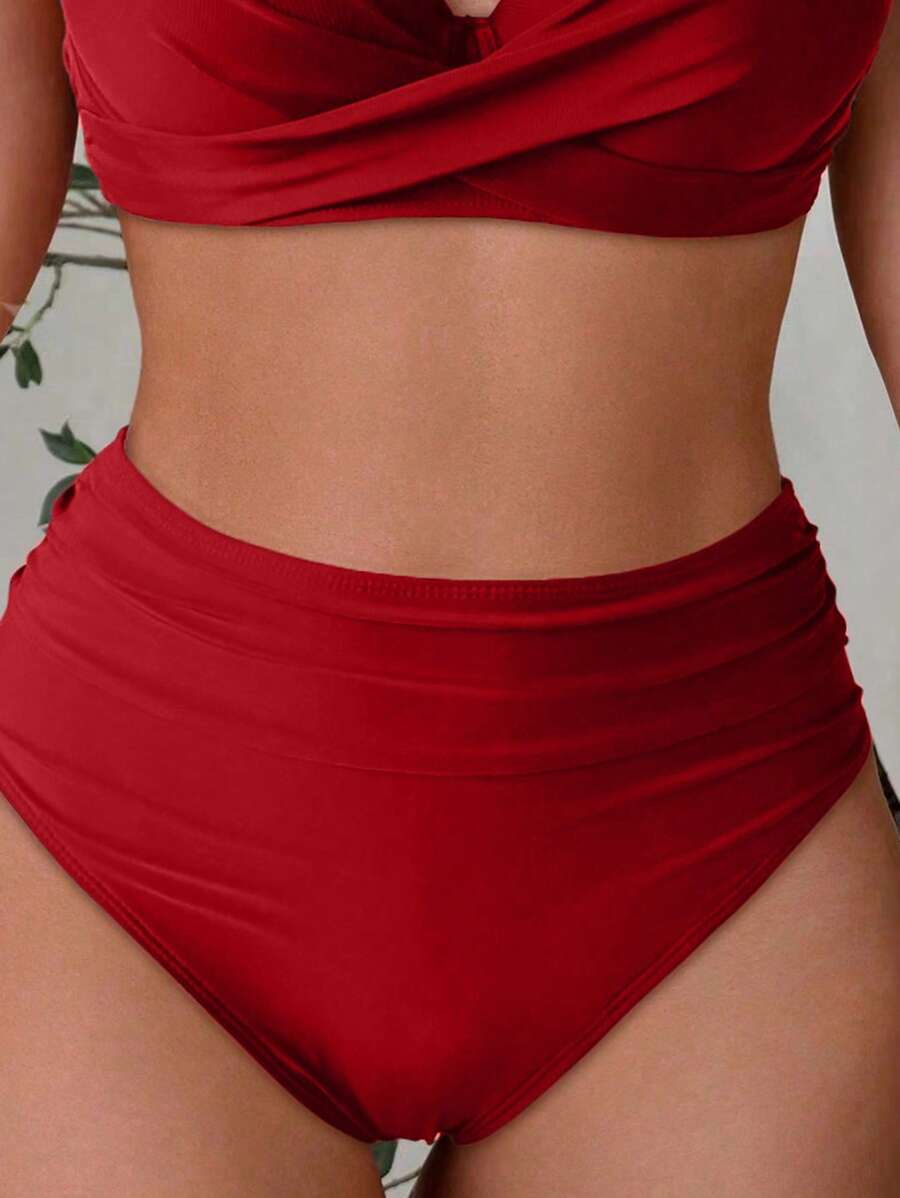 Askılı Yüksek Bel Balenli Bikini Takımı Niebbla