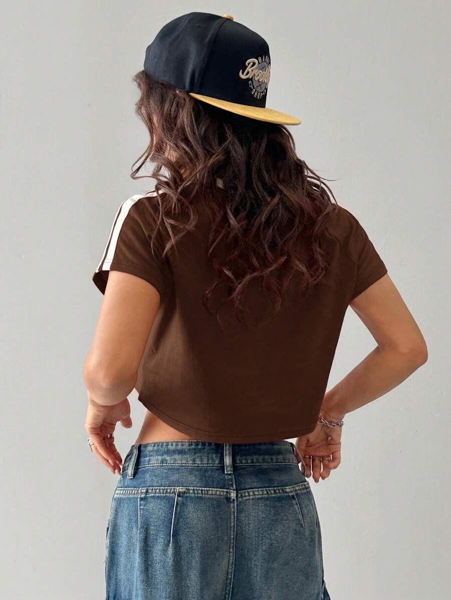 Vintage Kırpılmış Raglan Kollu Üst Niebbla