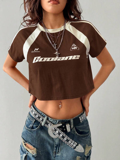 Vintage Kırpılmış Raglan Kollu Üst Niebbla