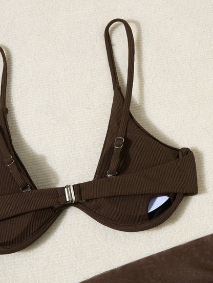 3'Lü Balenli Bikini Takımı Ve Örgü Plaj Eteği Niebbla