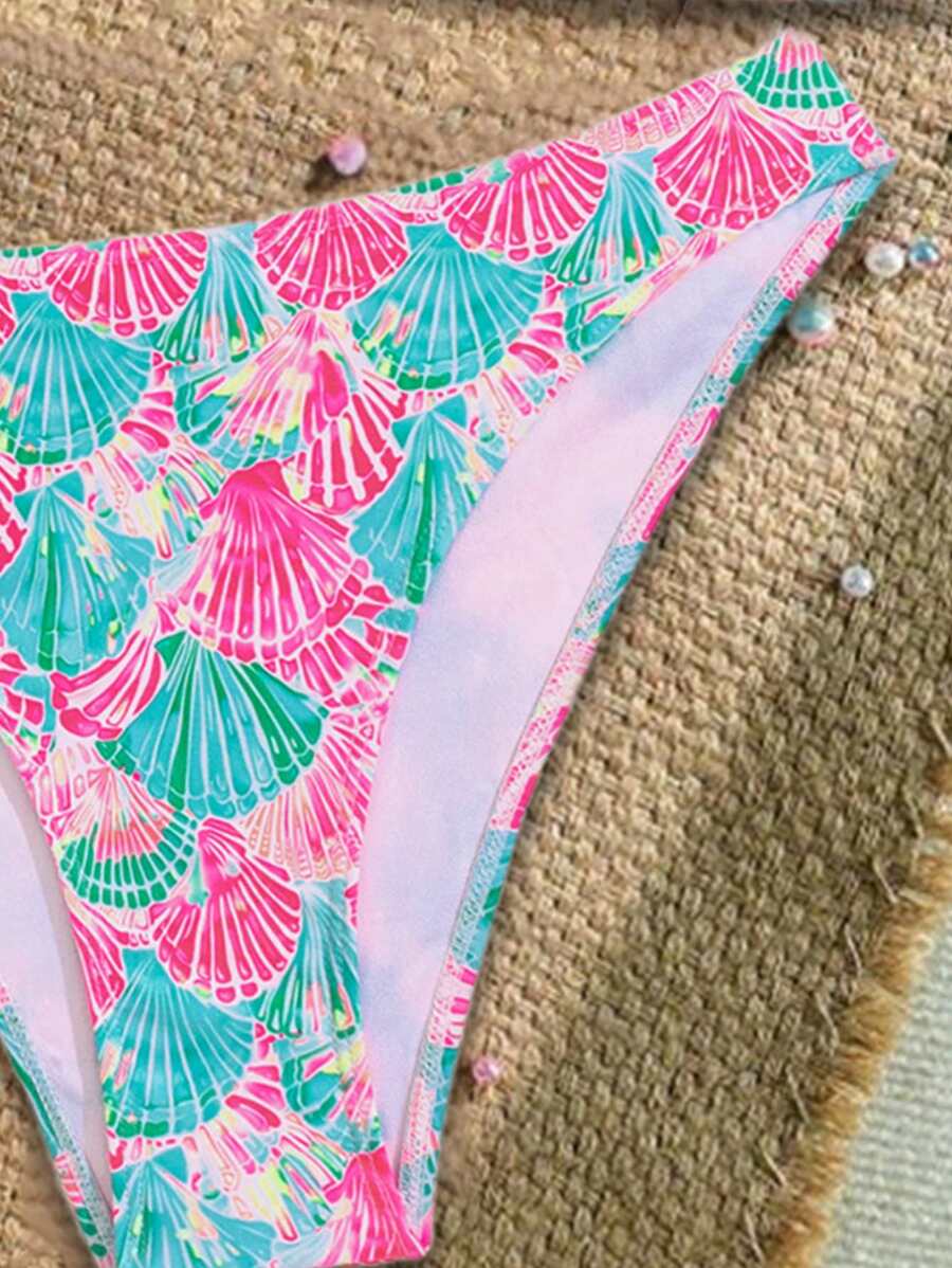 Çiçek Desenli Halter Bağcıklı Bikini Takımı Niebbla