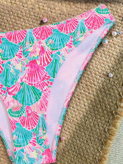 Çiçek Desenli Halter Bağcıklı Bikini Takımı Niebbla