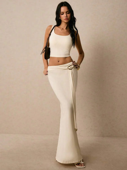 Metal Tokalı Fırfırlı Şık Etek Niebbla