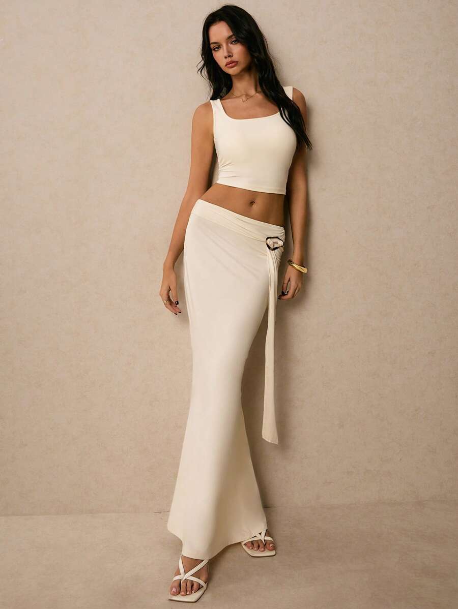 Metal Tokalı Fırfırlı Şık Etek Niebbla