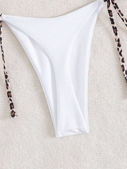 Leopar Desenli Boyundan Bağlamalı Bikini Takımı Niebbla
