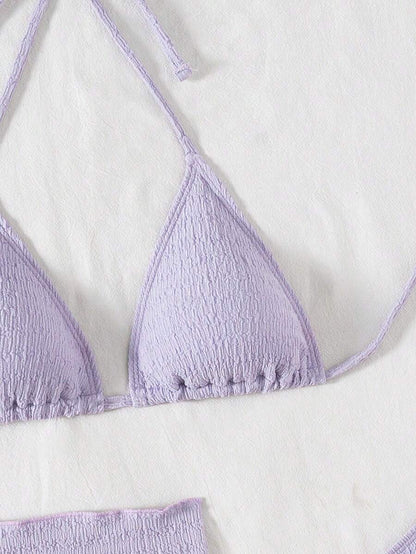 3 Parça Bikini Ve Düğümlü Mini Etek Takımı Niebbla