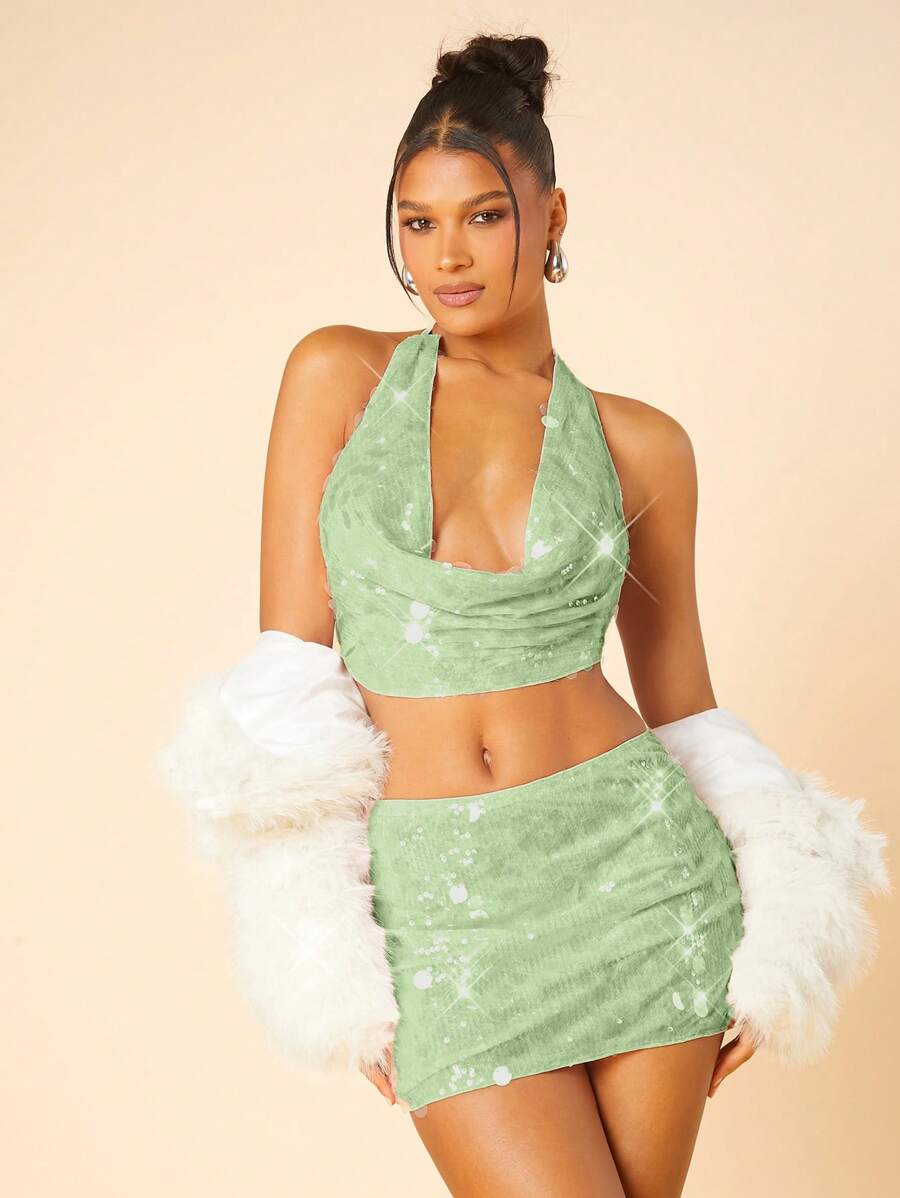 Pembe Pullu Pileli Mini Etek Niebbla