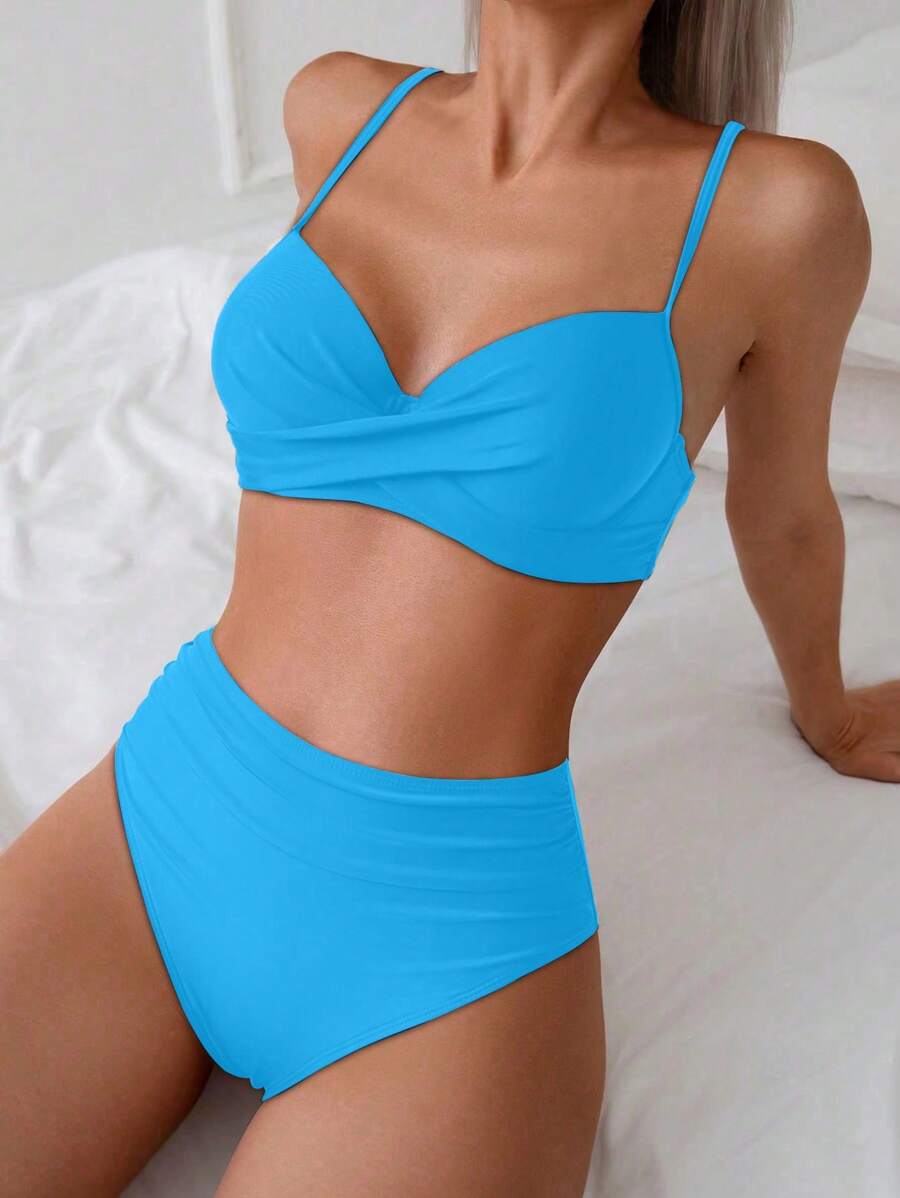 Askılı Yüksek Bel Balenli Bikini Takımı Niebbla
