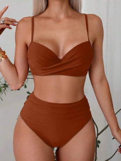 Askılı Yüksek Bel Balenli Bikini Takımı Niebbla